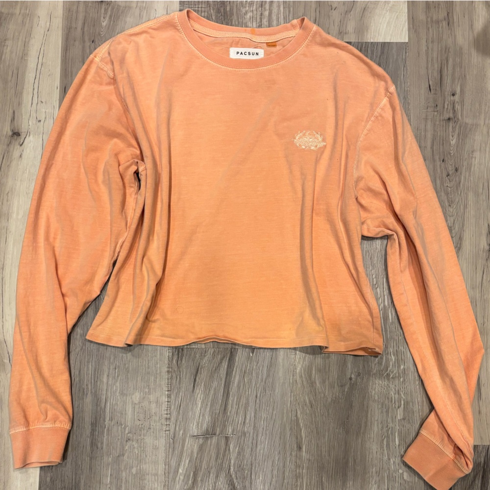 PacSun Long Sleeve Cropped Tee Orange
